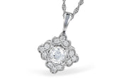 14K Gold Unique Milgrain Halo Diamond Pendant - .25CTW